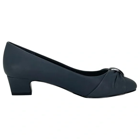 Easy Street Eloise Navy Faux Leather Womens Pumps Size 6W - Picture 5 of 11